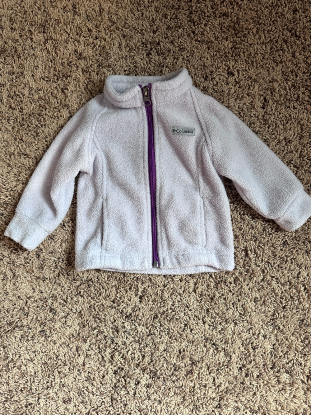 Columbia Light Lavender Fleece Jacket with Purple Zipper
